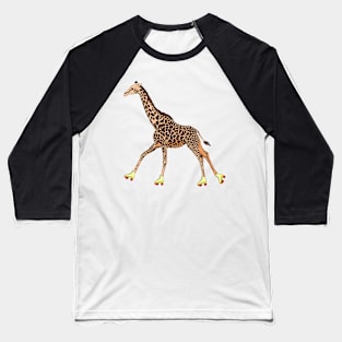 Giraffe on rollerblades Baseball T-Shirt